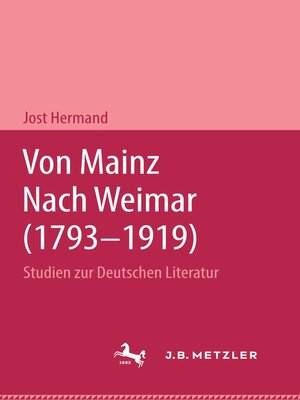 cover image of Von Mainz nach Weimar (1793–1919)